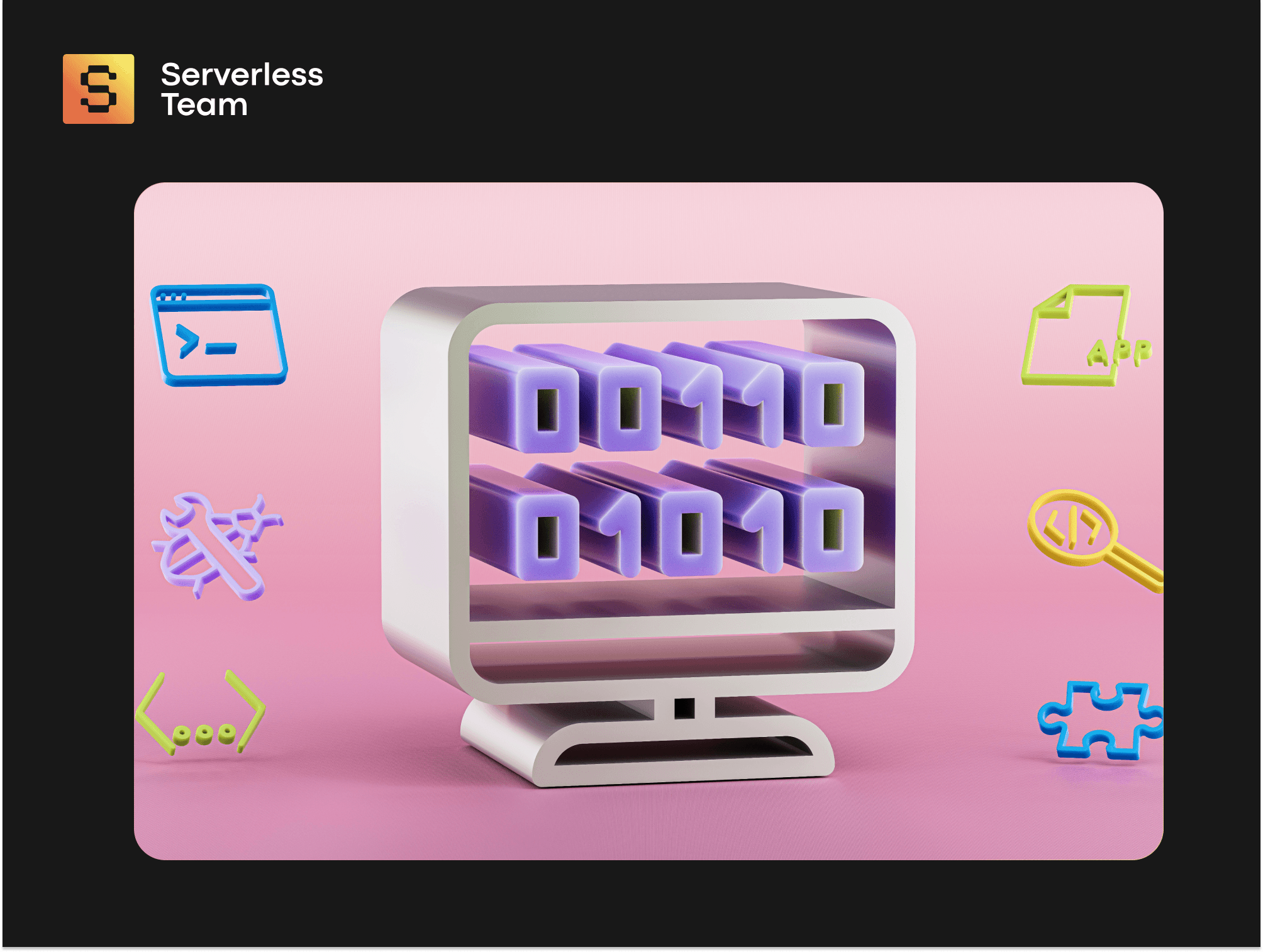 A computer screen with binary code standing for the process of code deployment.
