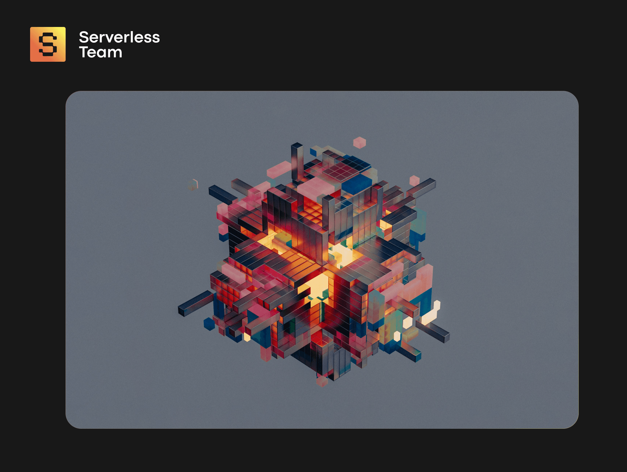 Multiple geometric shapes clustered together symbolizing serverless applications and tools to manage them